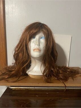 Premium Women’s Long Layered Wig - Copper Brown